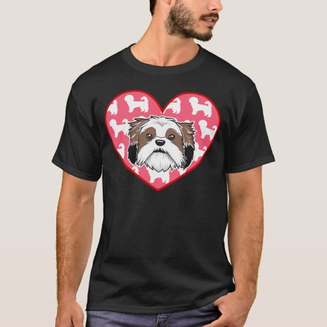 Camiseta Cão Shih Tzu no Coração (Frente)