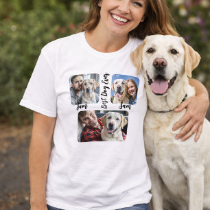 Camiseta Cão simples personalizado Foto e manutenção de nom