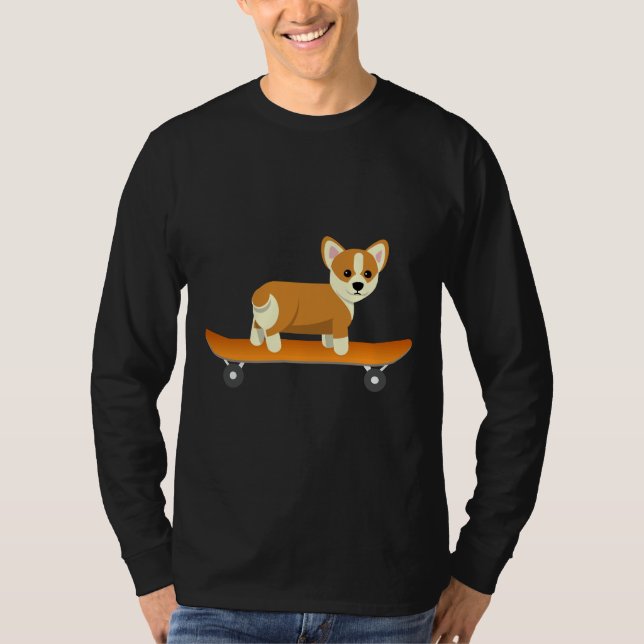 Camiseta Cão Skater Corgi (Frente)