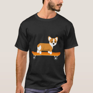 Camiseta Cão Skater Corgi Animal Design
