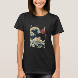 Camiseta Cão Surf de Onda Komondor Japonês Kanagawa