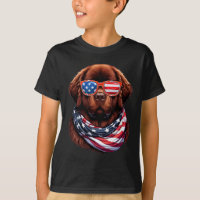 Cão Terra Nova Bandeira EUA Patriótico Americano 4