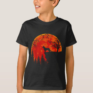 Camiseta Cão Tosa Australiano E Lua No Halloween