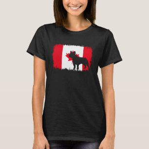 Camiseta Cão-touro francês Canadá bandeira canadense french
