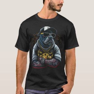 Camiseta Cão-Touro Francês Gangster, Cachorro Mau