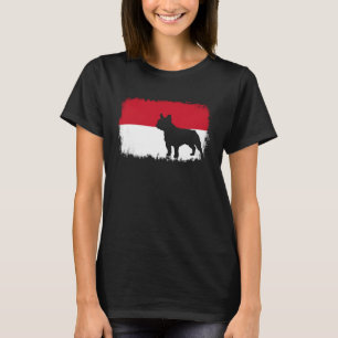 Camiseta Cão-touro francês Indonésia bandeira indonésia fre