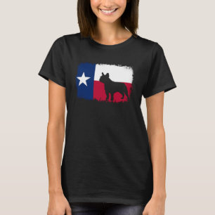 Camiseta Cão-touro francês Texas Bandeira Texan frenche bul