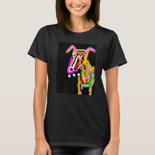 Camiseta cão trabalho de arte colorido cão retrato do cão c