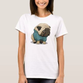 Camiseta Cão triste do pug