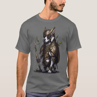 Camiseta Cão vestindo armadura guerreira antiga