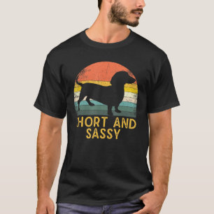 Camiseta Cão-Vintage De Dachshund Weiner Curto E Sassado