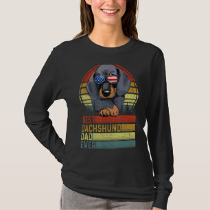 Camiseta Cão Vintage Melhor Pai De Dachshund Nunca Pup No D