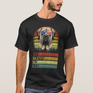 Camiseta Cão Vintage Melhor Pai Mastiff Alguma Vez No Dia P