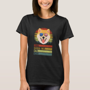 Camiseta Cão Vintage Melhor Pai Shiba Inu Nunca Pup No Dia