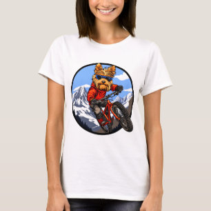 Camiseta Cão Yorkshire Terrier de Mountainbike / Ciclista