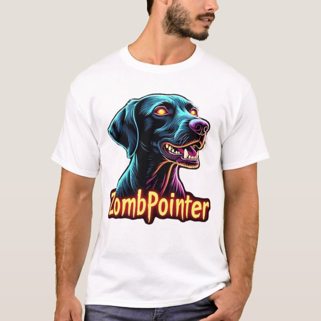 Camiseta Cão Zumbi German Shorthaired Pointer GSP Halloween (Frente)