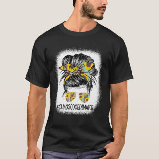 Camiseta Caos Branqueado Coordenador de girassol-leopardo M