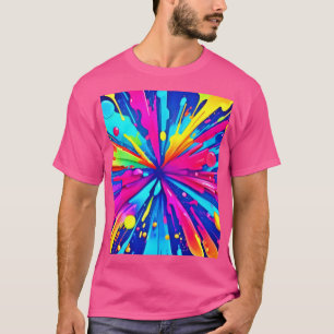 Camiseta Caos Coloridos: Abstrato de Arte com Pinta Splatte