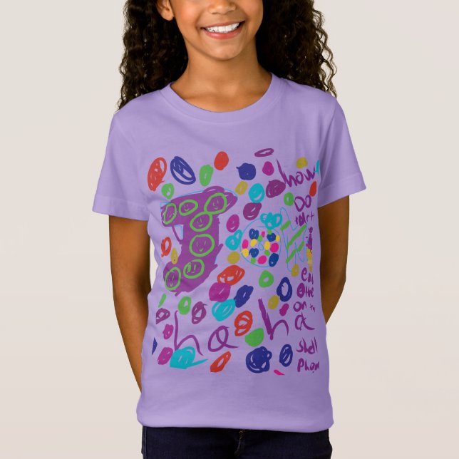 Camiseta Caos Coloridos de Dodle para Crianças (Frente)