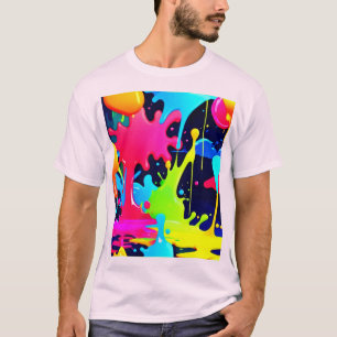 Camiseta Caos de Drivers de Splash de Neon Paint