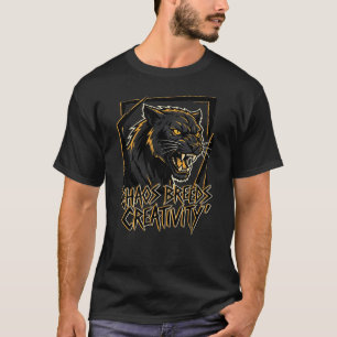Camiseta Caos Gera Criatividade Pantera Abrace o Selvagem