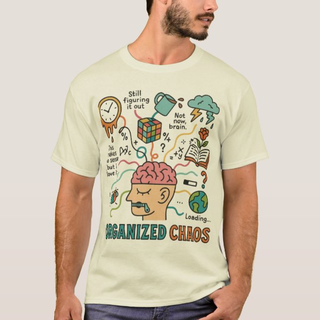 Camiseta Caos Organizado - Um Mapa Colorido da Mente (Frente)