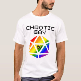 Camiseta Caótico Gay D20 – Orgulho LGBTQ+ DND