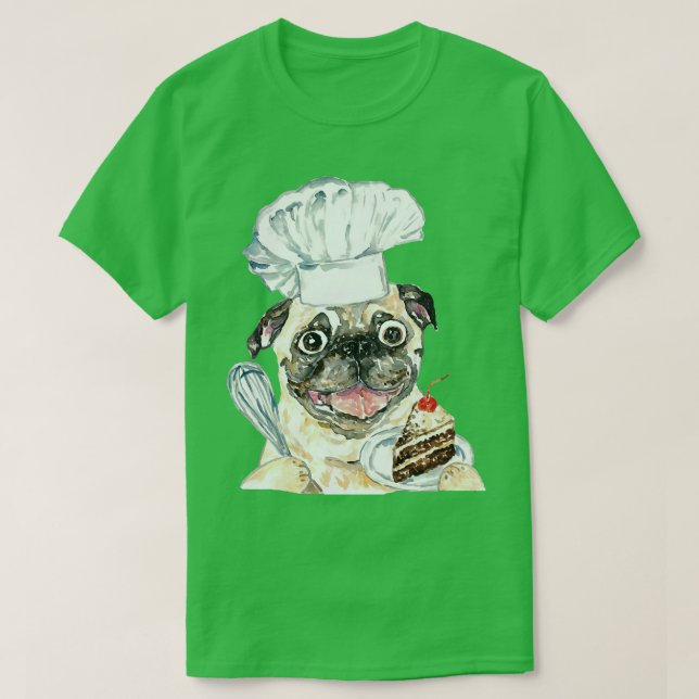 Camiseta Cãozinho bolo de chocolate pintura aquosa (Frente do Design)