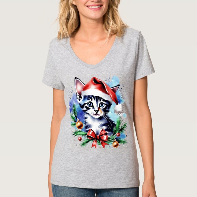 Camiseta Cãozinho bonitinho de Natal (Frente)