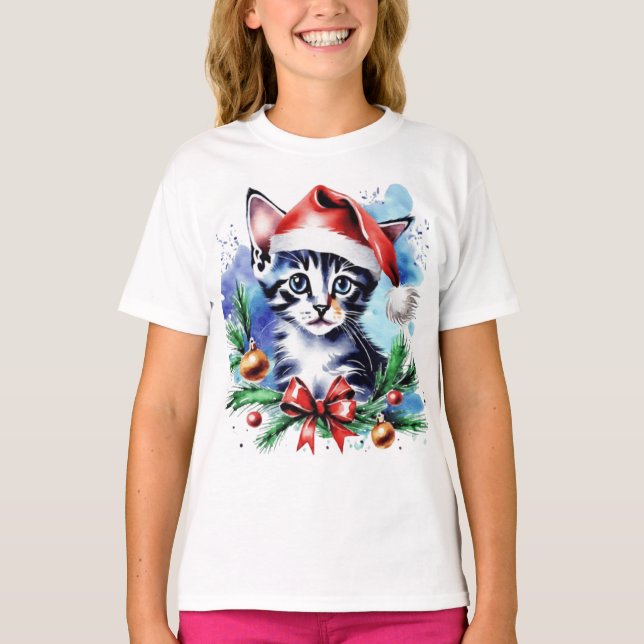 Camiseta Cãozinho bonitinho de Natal (Frente)