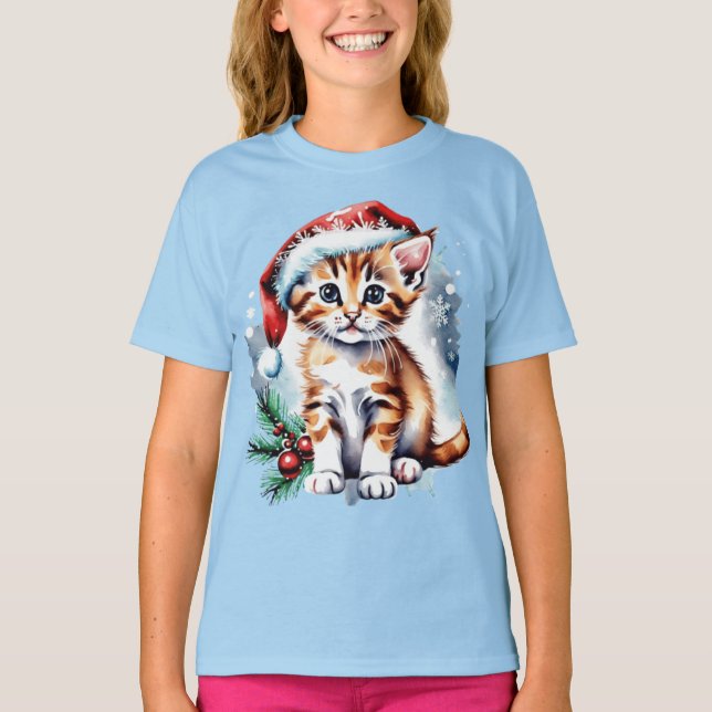 Camiseta Cãozinho bonitinho de Natal (Frente)