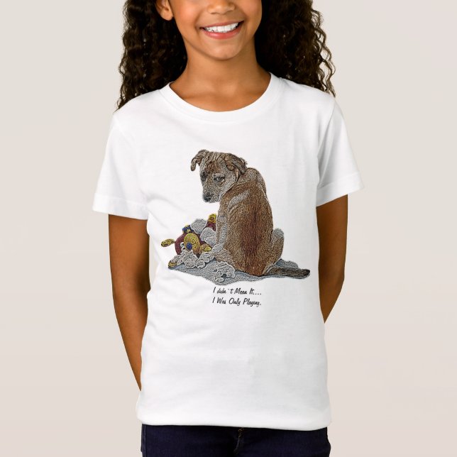 Camiseta Cãozinho bonito e ursinhos Cãozinho marrom (Frente)