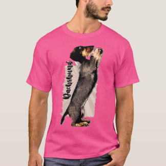 Camiseta Cãozinho Dachshund com cabelos