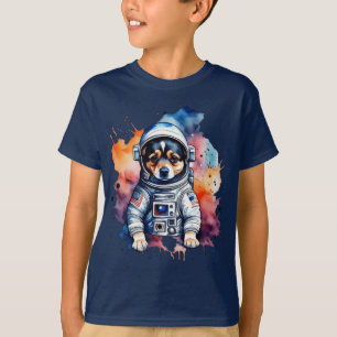 Camiseta Cãozinho de astronauta do espaço bonito