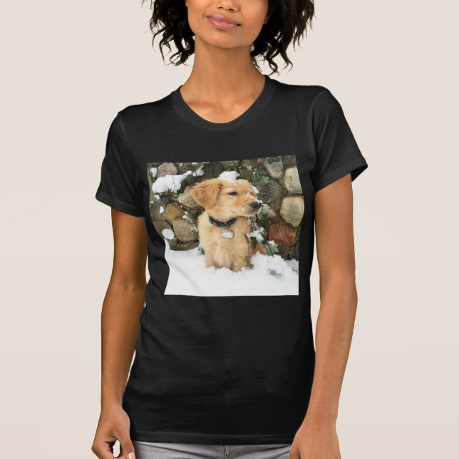 Camiseta Cãozinho de neve, ouro na neve (Frente)