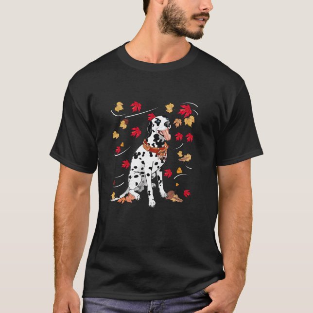 Camiseta Cãozinho-de-peru-gato-Dalmático Mápio Folha Ação d (Frente)