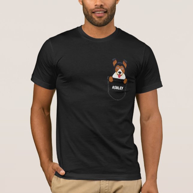 Camiseta Cãozinho fofo German shepherd de bolso (Frente)