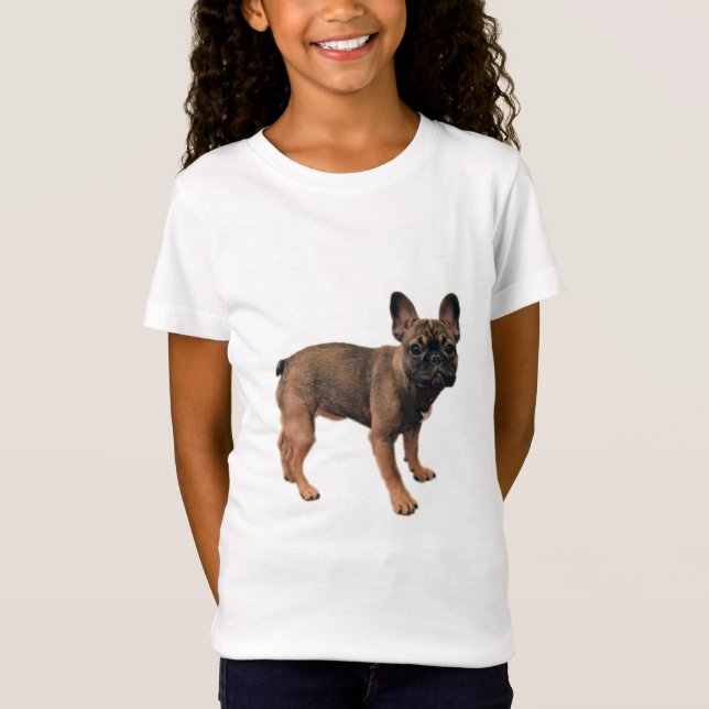 Camiseta Cãozinho Francês Colorido Fawn (Frente)