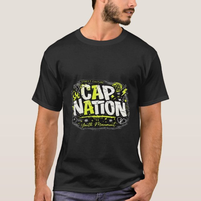 Camiseta Cap Nation Streetwear T-Shirt Graffiti  (Frente)