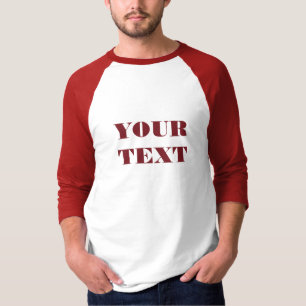 Camiseta Capa Básica 3/4 Raglan Modelo Branco/Vermelho
