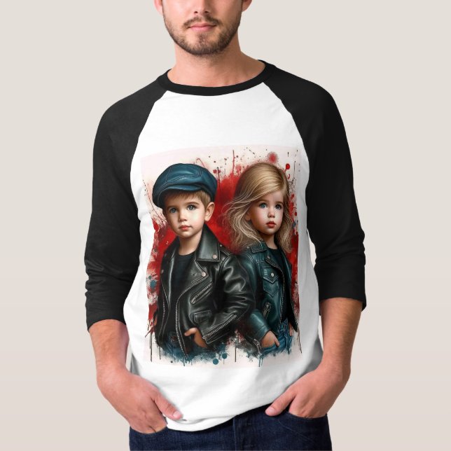 Camiseta "Capa básica de Raglan T-Shirt - Amor romântico (Frente)