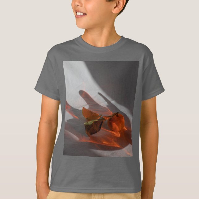 Camiseta Capa Curta Básica de Cinza Amber Kid (Frente)
