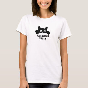 Camiseta Capa curta de Impressão de gato feminino