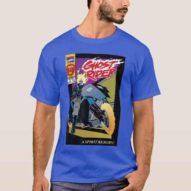 Camiseta Capa da Marvel Ghost Rider Número 1 com garota (Frente)
