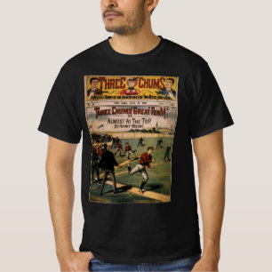Camiseta Capa da Revista Vintage Sports Baseball Três Amigo