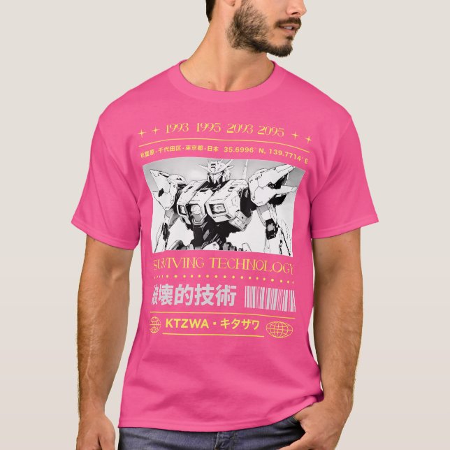 Camiseta Capa de Animes de Arte Cyberpunk em Tóquio (Frente)