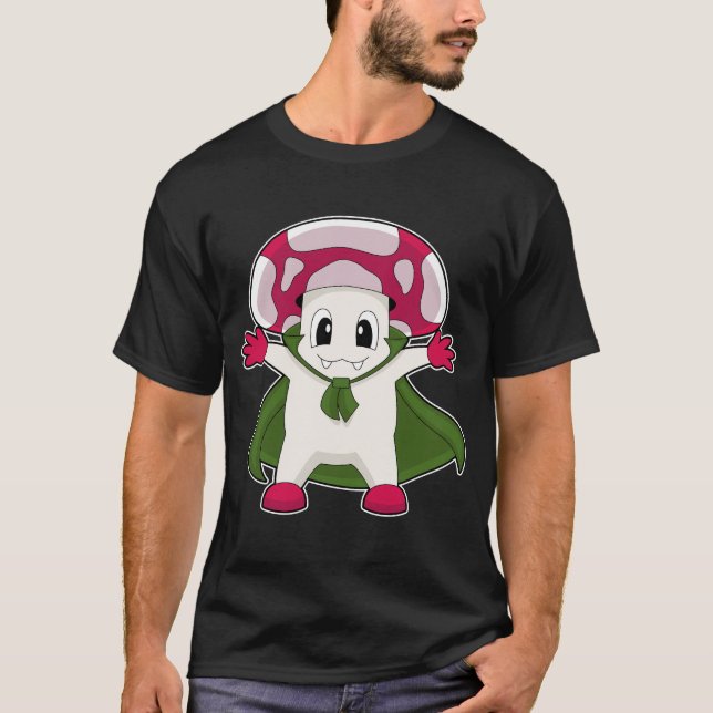 Camiseta Capa de Halloween de Cogumelo (Frente)