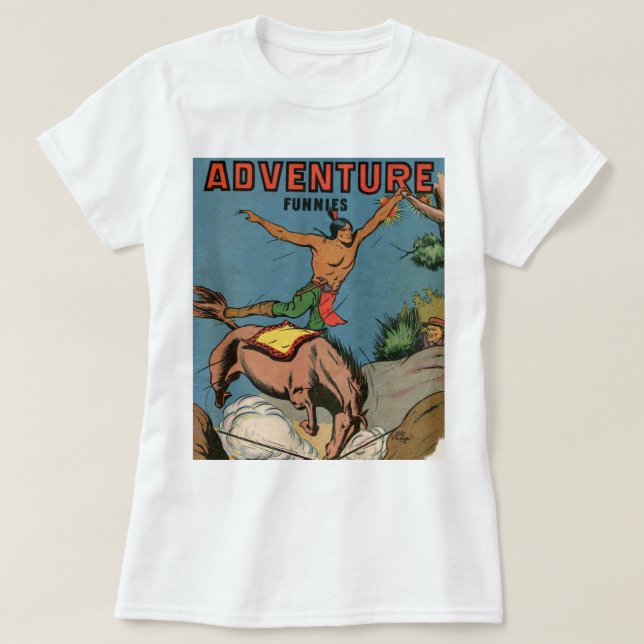 Camiseta Capa de história clássica retrô vintage (Frente do Design)