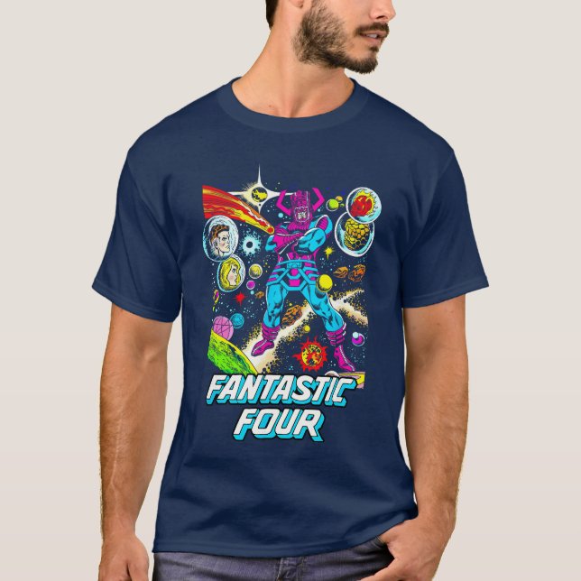 Camiseta Capa de história em quadrinhos clássica do Galactu (Frente)