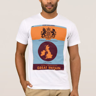 Camiseta Capa de livro de mapa antigo da Grã-Bretanha.